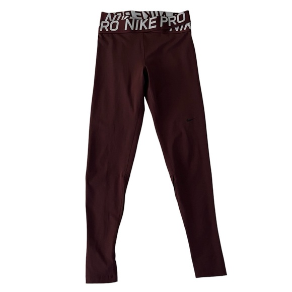 Nike Pro Intertwist Leggings Burgundy - Picture 1 of 7